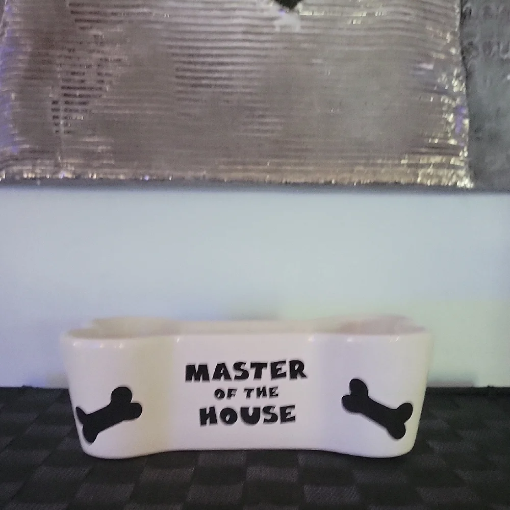 Ceramic Dog Bowl with Bone Design
